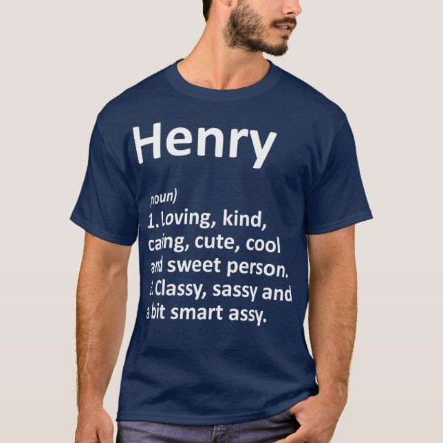 HENRY Definition Personalized Name Funny Gift T-Shirt (Front)