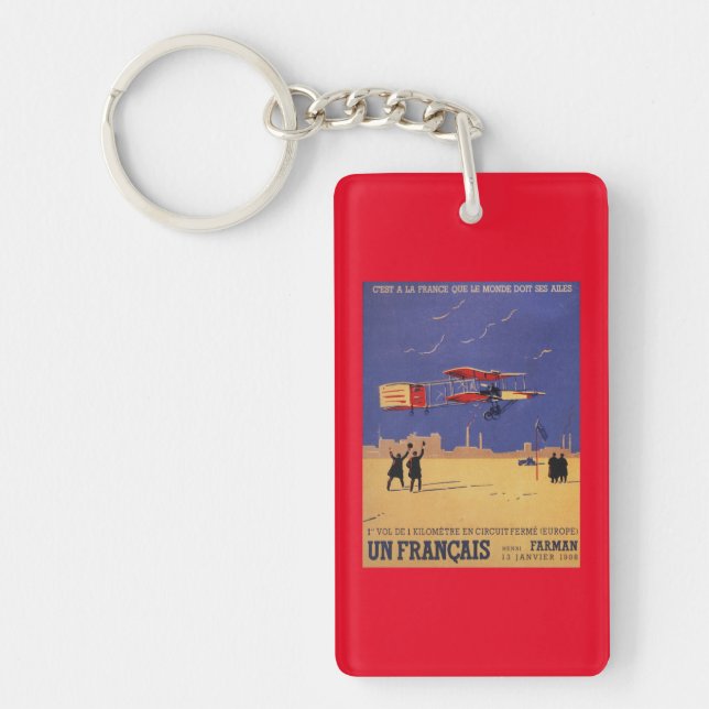 Henry Farman Flies at Issy-les-Moulineaux Keychain (Front)