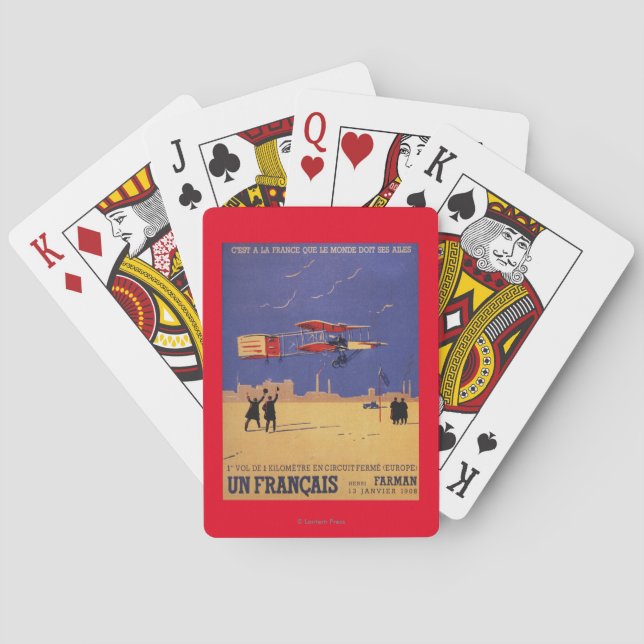 Henry Farman Flies at Issy-les-Moulineaux Poker Cards (Back)