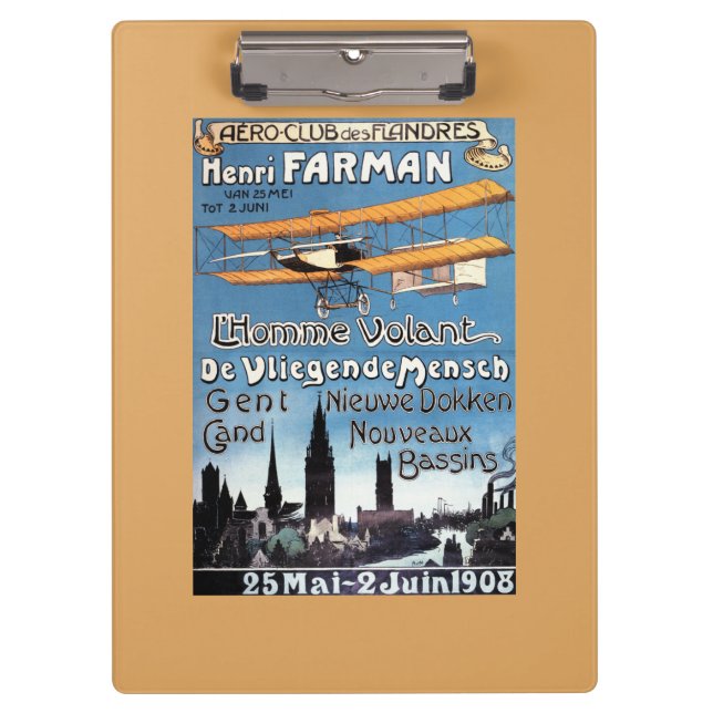 Henry Farman Flies the Flying Man Promo Poster Clipboard (Front)