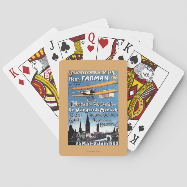 Henry Farman Flies the Flying Man Promo Poster Poker Cards (Back)