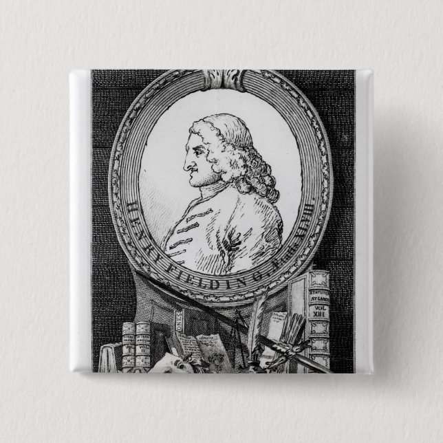 Henry Fielding  at the Age of Forty Eight Pinback Button (Front)