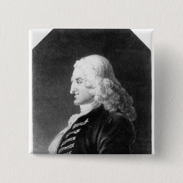 Henry Fielding  engraved by Samuel Freeman Pinback Button (Front)
