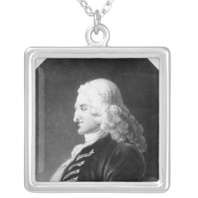 Henry Fielding  engraved by Samuel Freeman Silver Plated Necklace (Front)