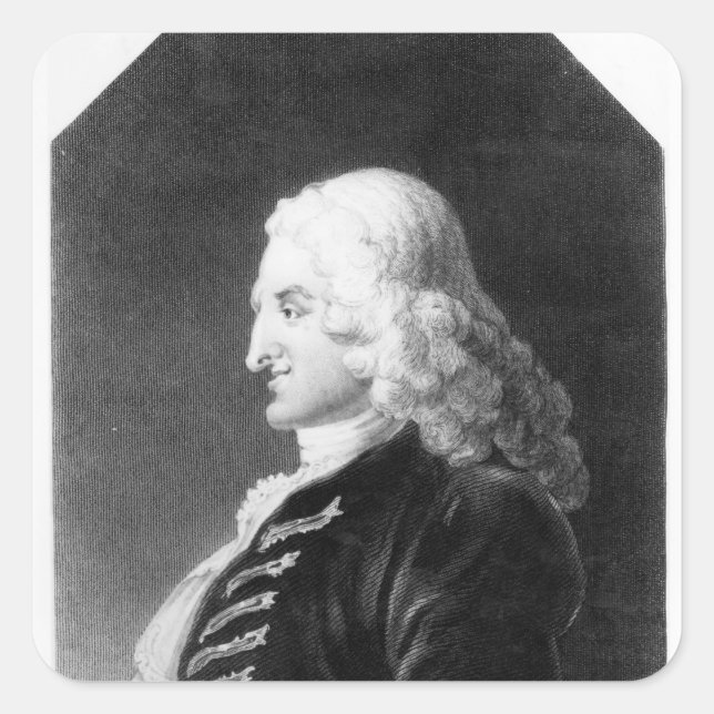 Henry Fielding  engraved by Samuel Freeman Square Sticker (Front)