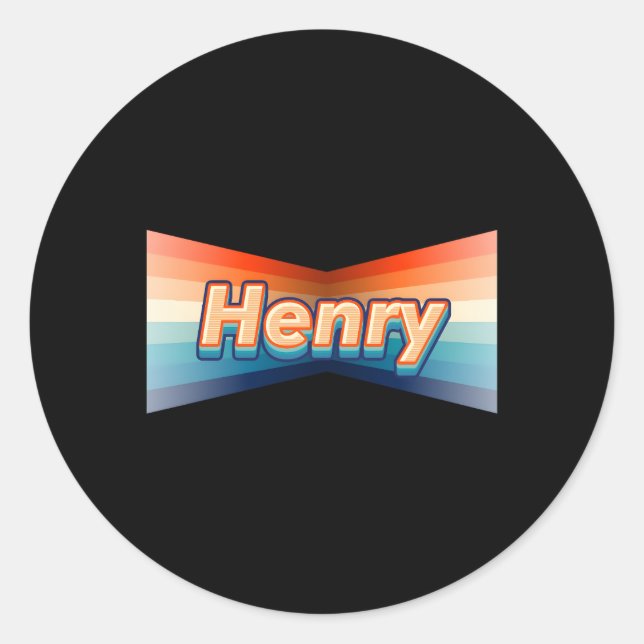 Henry First Name Henry Classic Round Sticker (Front)