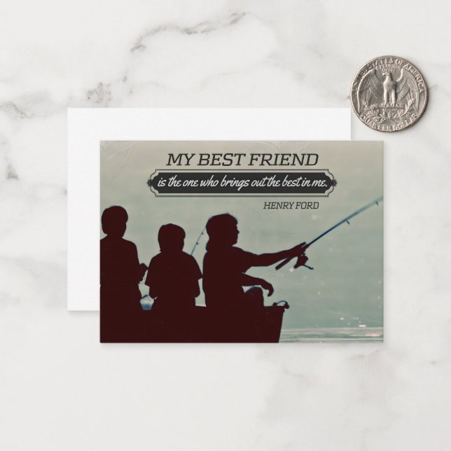 Henry Ford Inspirational Quote "Best friend" Note Card (Front/Back In Situ)