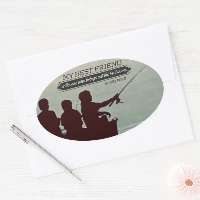Henry Ford Inspirational Quote "Best friend" Oval Sticker (Envelope)