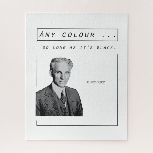 Henry Ford quote simple white BG Jigsaw Puzzle