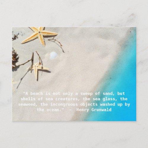 Henry Grunwald Beach Quote Postcard