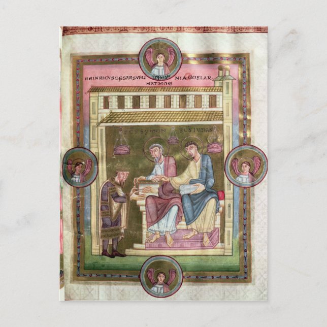 Henry III  with the Apostles Simon and Jude Postcard (Front)
