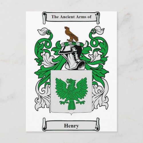 Henry Irish Coat of Arms Postcard