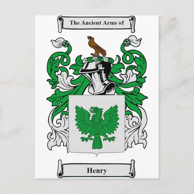 Henry (Irish) Coat of Arms Postcard (Front)