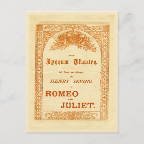 Henry Irvings Romeo  Juliet Postcard