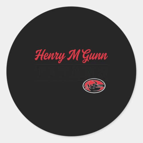 Henry M Gunn High School Titans C4 Classic Round Sticker