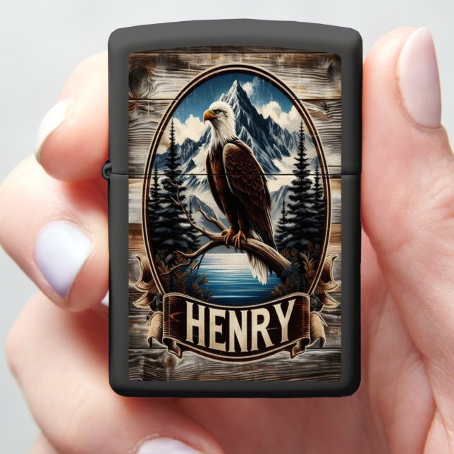 Henry Majestic Eagle in Mountain Valley Zippo Lighter (In Hand)