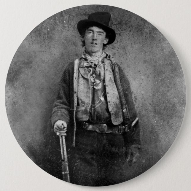 Henry McCarty, Billy the Outlaw Kid of Old West Button (Front)