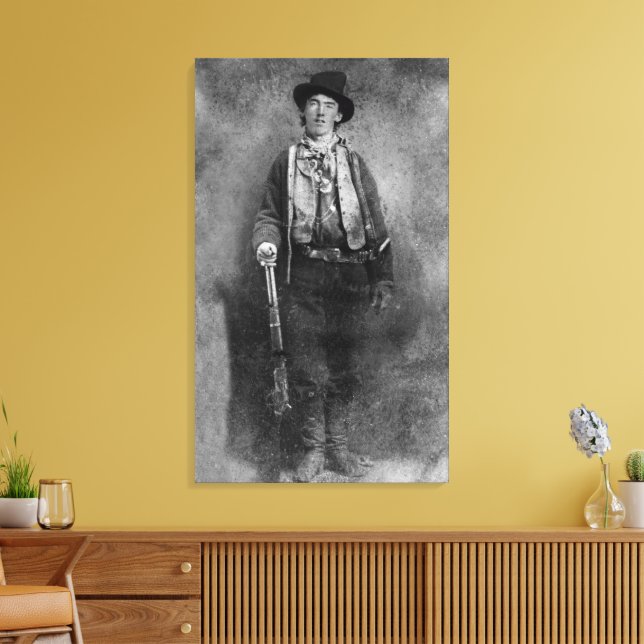 Henry McCarty, Billy the Outlaw Kid of Old West Canvas Print (Insitu(LivingRoom))