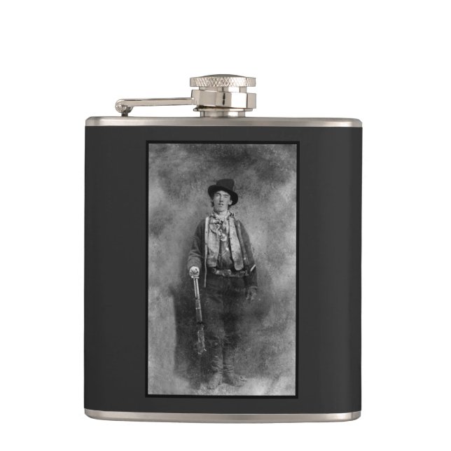 Henry McCarty, Billy the Outlaw Kid of Old West Flask (Front)