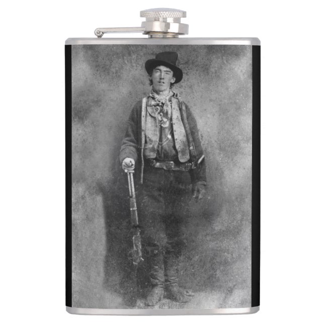 Henry McCarty, Billy the Outlaw Kid of Old West Flask (Front)
