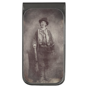 Henry McCarty, Billy the Outlaw Kid of Old West Gunmetal Finish Money Clip