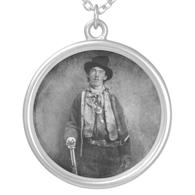 Henry McCarty, Billy the Outlaw Kid of Old West Silver Plated Necklace (Front)