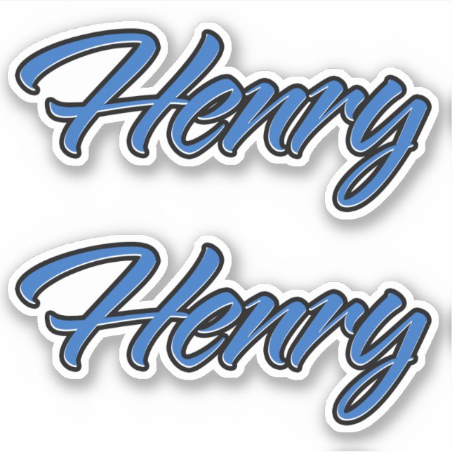 Henry Name blue sticker Sticker Stickerset (Front)