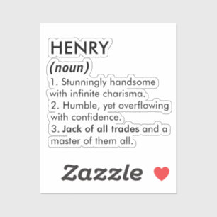 Henry name, Editable name, Custom name Sticker