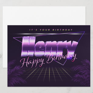 Henry Name First Name purla retro card birthday