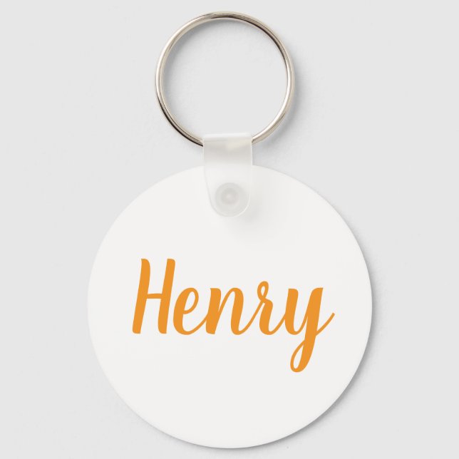 Henry name Metal ring keychain (Front)