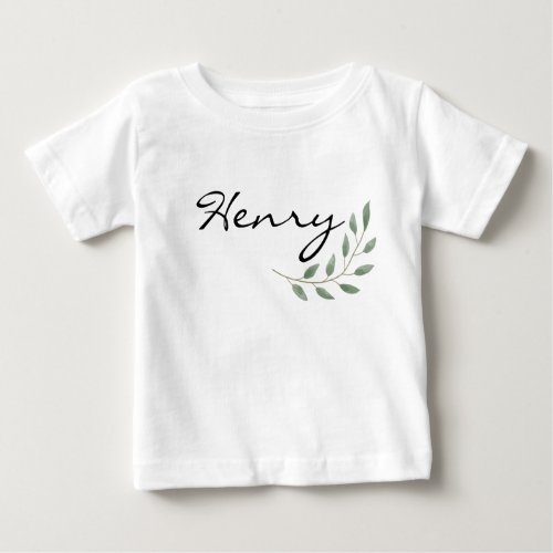 Henry Name Reveal Clothing Nature Leaf Botanical Baby T_Shirt
