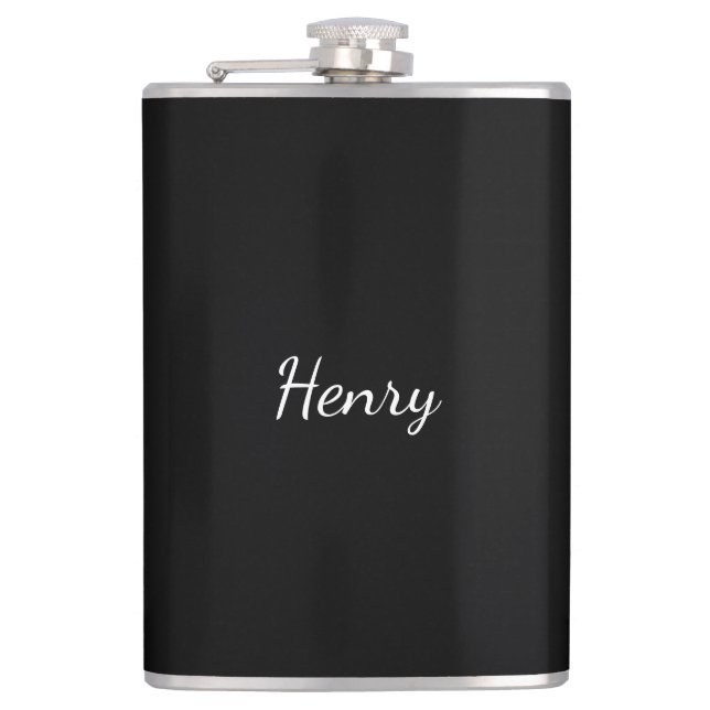 Henry Name typography Personalized Gift  Flask (Front)