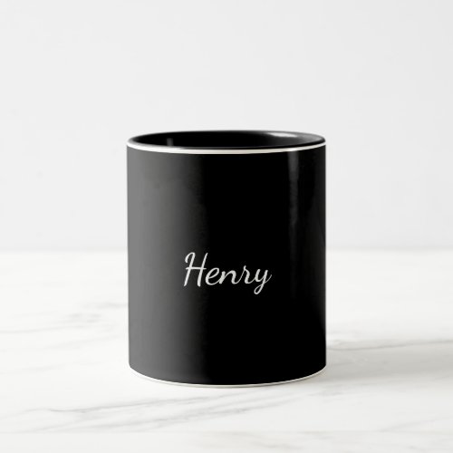 Henry Name typography Personalized Gift  Two-Tone Coffee Mug