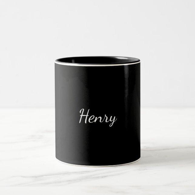 Henry Name typography Personalized Gift  Two-Tone Coffee Mug (Center)