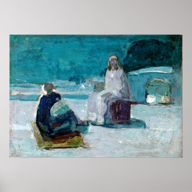 Henry Ossawa Tanner Study for Christ and Nicodemus Poster (Front)
