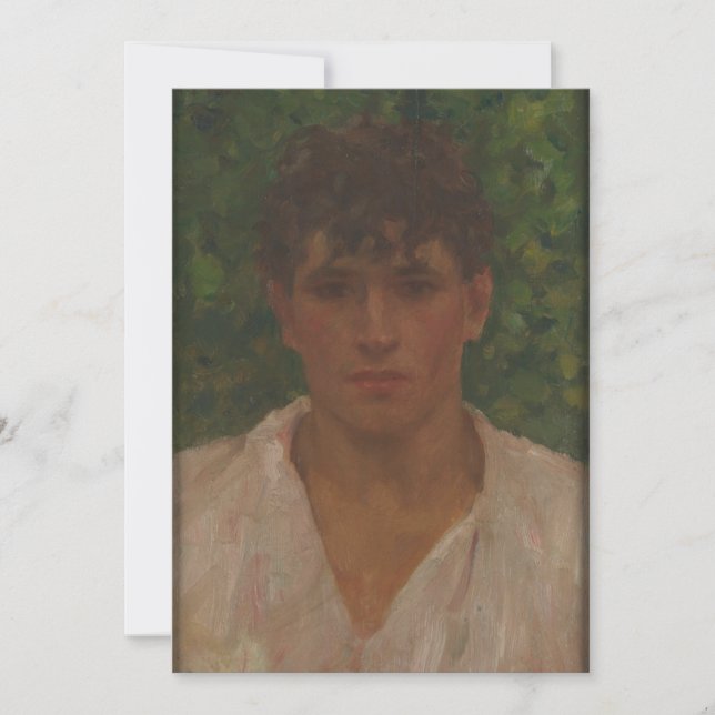Henry Scott Tuke - Portrait of a Young Man with Op Invitation (Front)