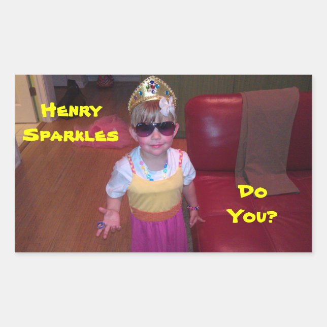 Henry Sparkles Rectangular Sticker (Front)