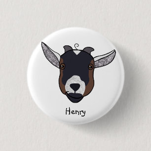 Henry the Goat Badge Button