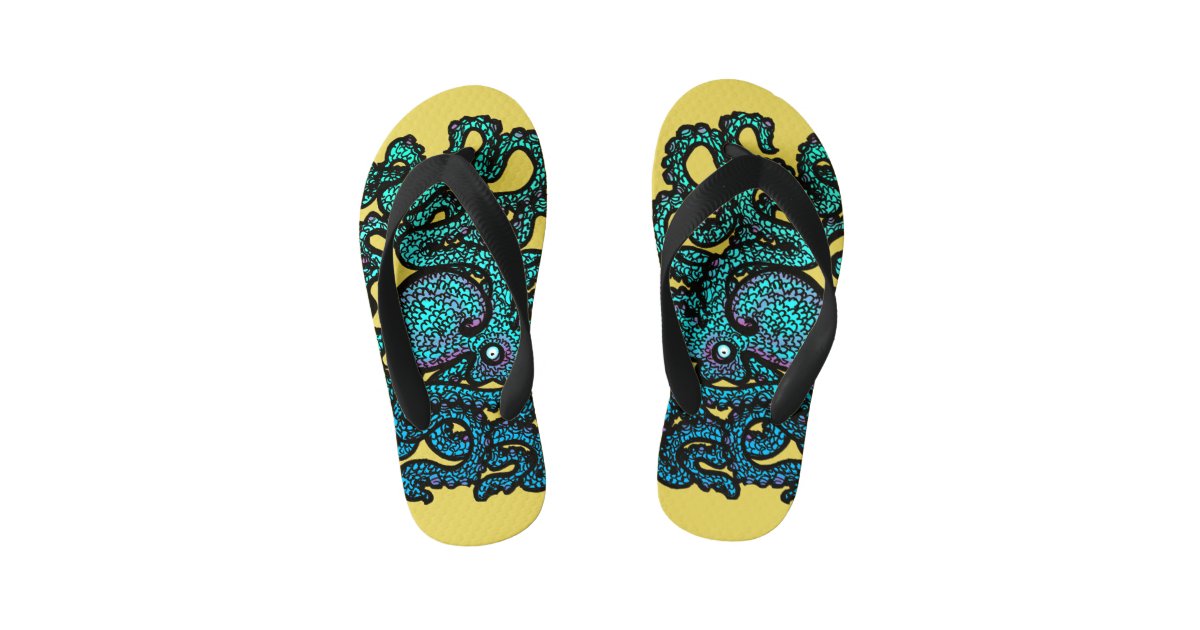Henry the Happy Octopus Flip Flops | Zazzle.com
