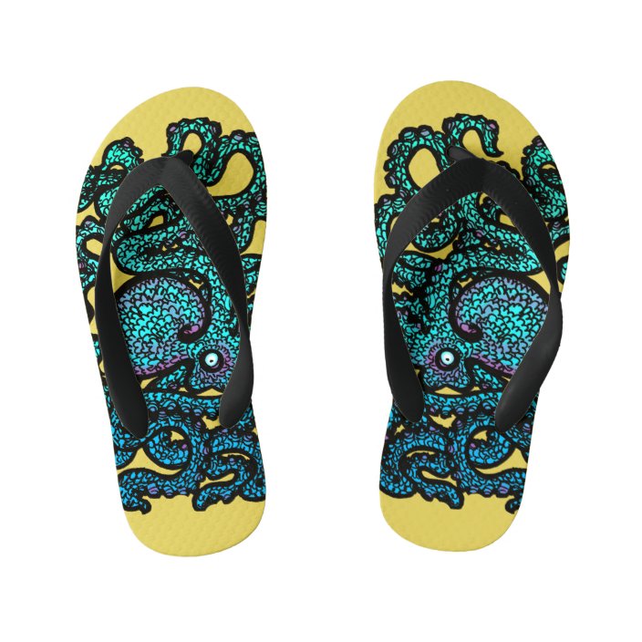 Henry the Happy Octopus Flip Flops | Zazzle.com