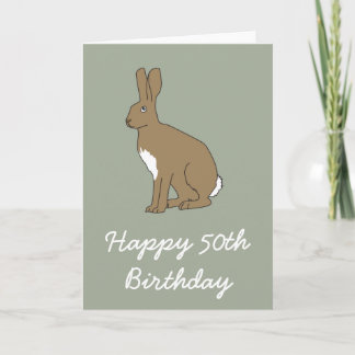 Henry the Hare Happy 50th Birthday Greetings Card