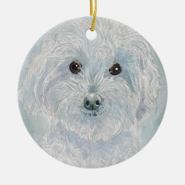 Henry the Maltipoo Ceramic Ornament (Front)