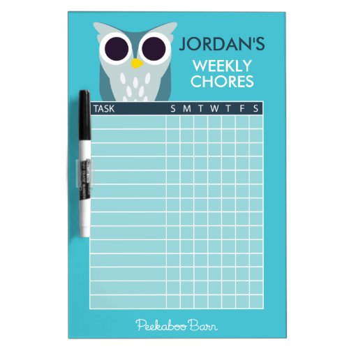 Henry the Owl Chore Chart Dry_Erase Board