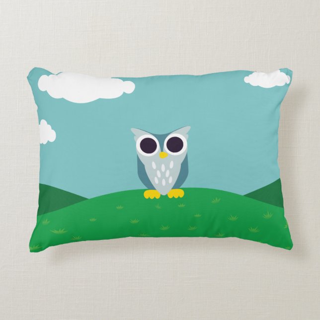 Henry the Owl Decorative Pillow (Front)