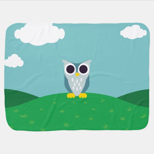 Henry the Owl Receiving Blanket (Horizontal)