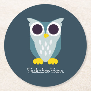 Henry the Owl Round Paper Coaster