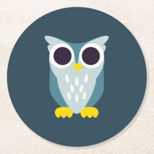 Henry the Owl Round Paper Coaster