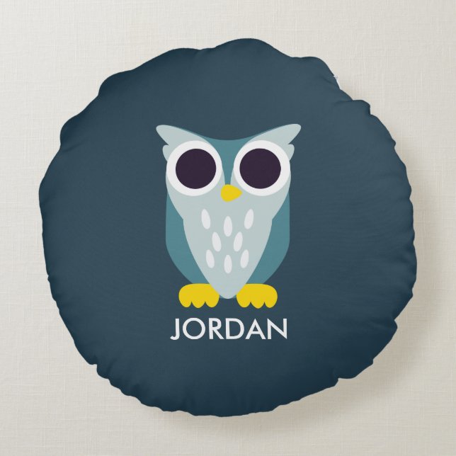 Henry the Owl Round Pillow (Back)