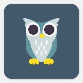 Henry The Owl Square Sticker by peekaboobarn at Zazzle
