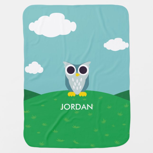 Henry the Owl Stroller Blanket (Front)